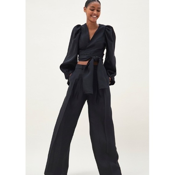 H&M Conscious Exclusive Cropped Silk-blend Bolero Top - Picture 2 of 7